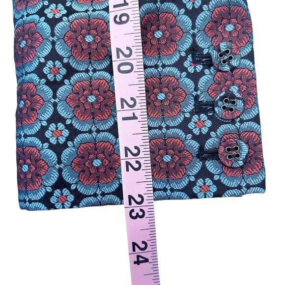 Saloni Maxima Brocade Jacket Turquoise Floral US 8 (No Belt) - Picture 15 of 15